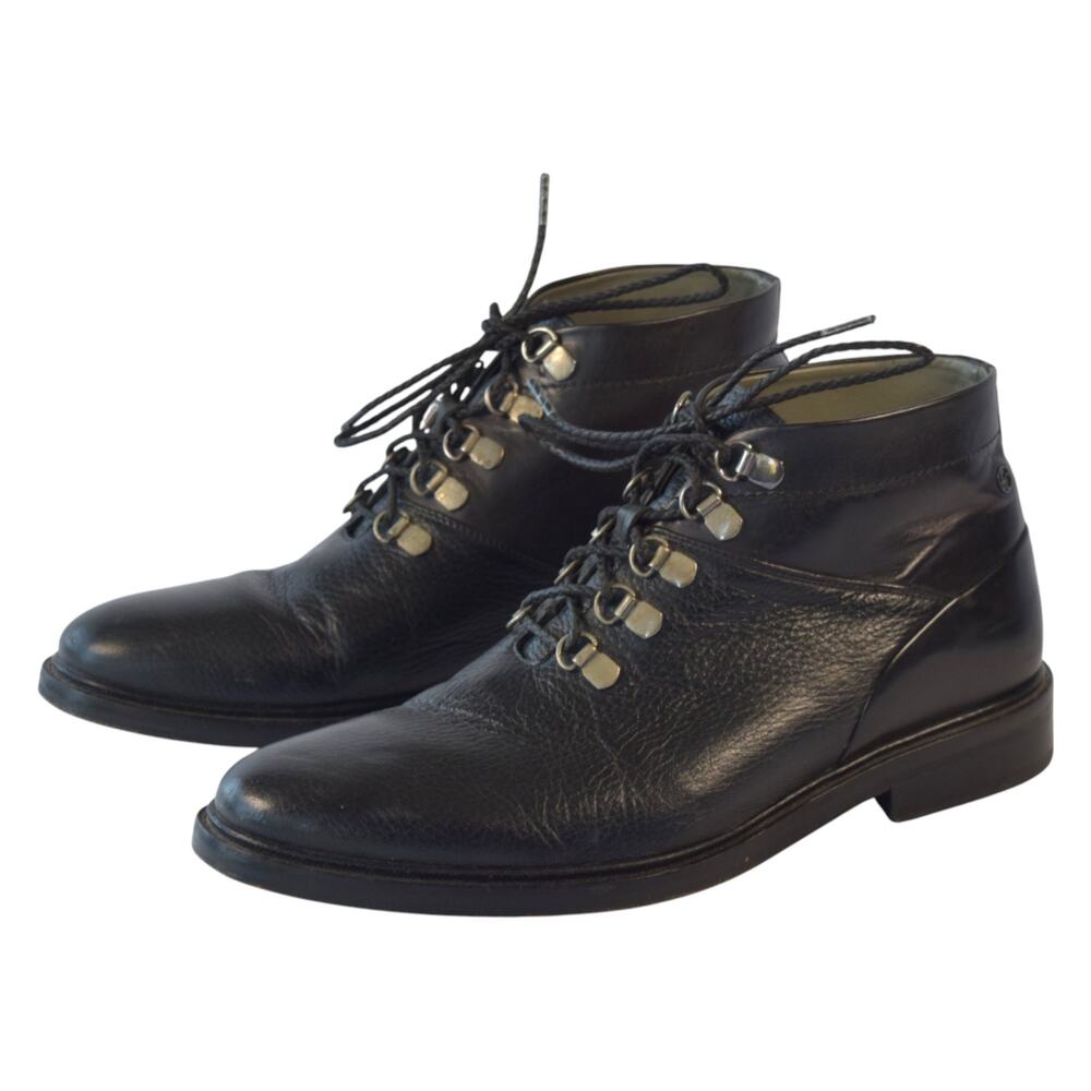 Franco Cuadra Men’s Black Leather Lace-Up Boots Size 9 Men's